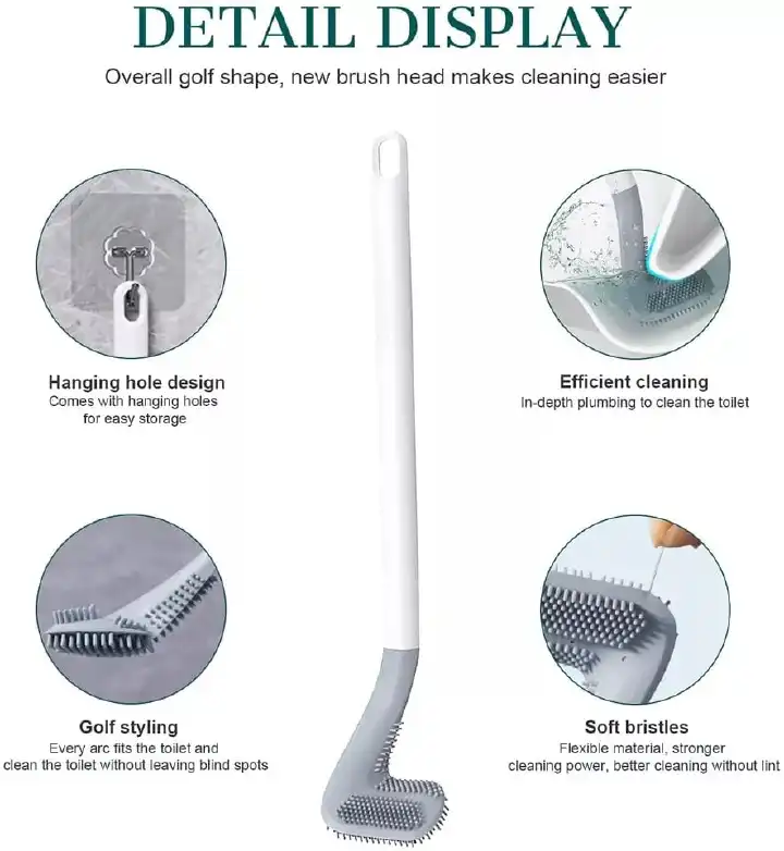 Silicone bristle toilet brush; Bathroom Products
