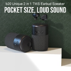 2 in 1 Bluetooth Music Speaker Headphone Mini Bluetooth Music Player Integration Wireless Earphone Speaker With TWS Earbud B20