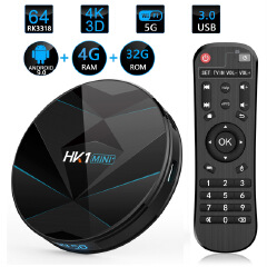 Android smart HK1 mini+ tv box 2GB+16GB/ 4GB + 32GB / 64GB RK3318 4K HD Android 9.0 iptv set top box media player tv receiver