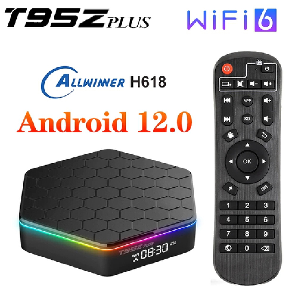 T95Z PLUS TV BOX 4G 64GB 32GB Android 12 Smart Android TVBOX Allwinner h618 T95ZPLUS Wifi6 1080P BT 6K Media Player Set Top Box