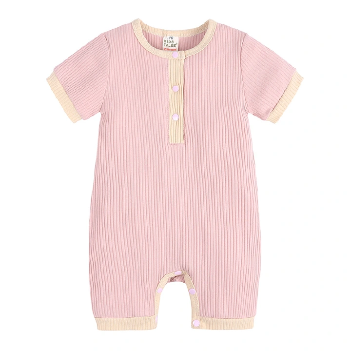 Fashion Solid Color Baby romper Summer Baby Boy Clothes Cotton Linen Short Sleeve Infant Romper Newborn Clothing 3-18 Months