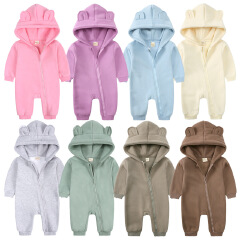 New Bodysuit For Newborn Rompers Baby Boys Girls Clothes Long Sleeve Solid Hoodies Bear Jumpsuit Costume Infant Onesies 3M-24M