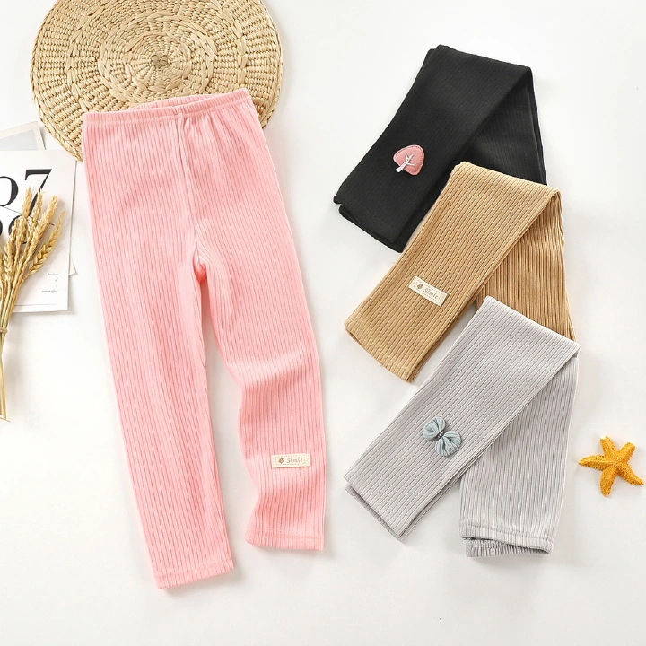 2-9T Kids Pants Autumn Big Pp Cotton Leggings for Girls Baby Bow Stripe Long Trousers Fashion Children girl Princess Legging