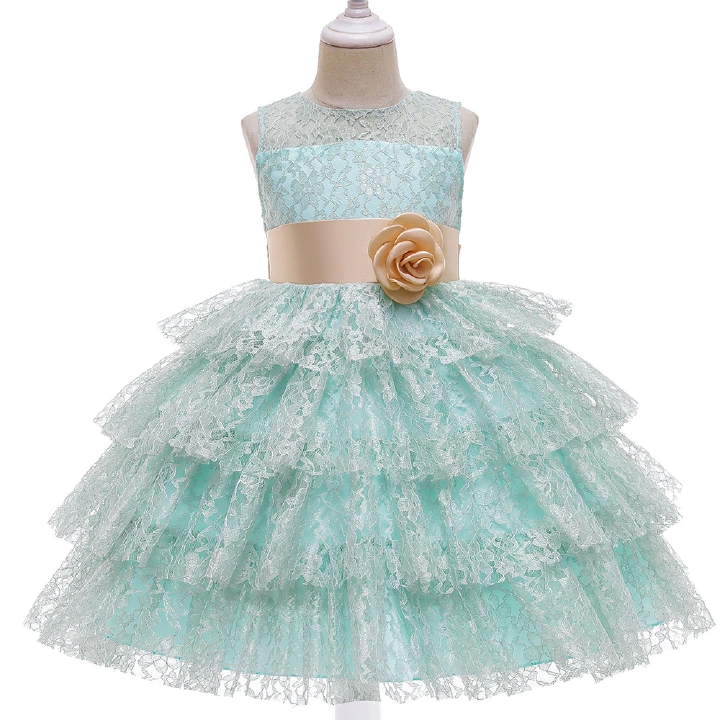 New Children's Dress Dress Piano Performance Lace Cake Dress Girls' Dress Princess Dress