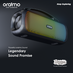 oraimo Boom Powerful Sound Massive Bass Dynamic Light Effects Portable Wireless Speaker
