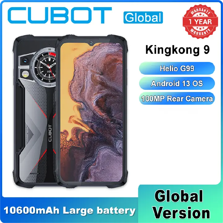 Cubot KingKong 9 6.583-Inch Screen Helio G99 12GB RAM+256GB ROM 100MP Camera 10600mAh Battery NFC Dual SIM Smartphones