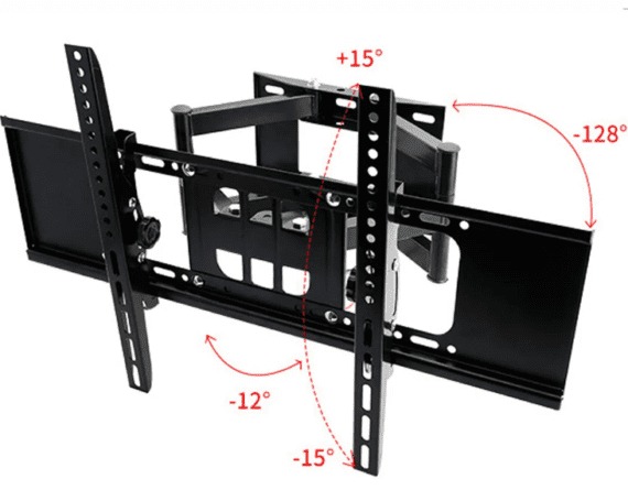 Double Arm Wall Bracket Full Motion Swivel Heavy Duty TV Wall Mount Bracket Supports 32″ to 85″ TV