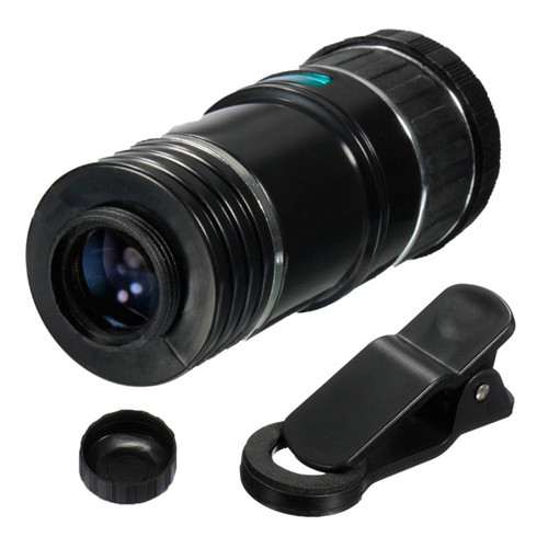 Universal Optical Zoom Lens 12X Zoom Manual Focus Removable Telescope Clip-on Camera Telephoto Lens