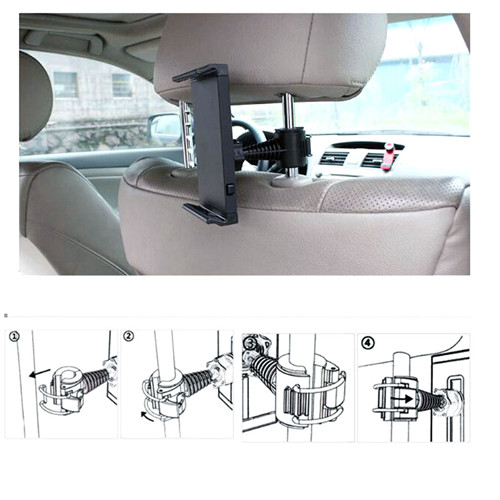 360 Degree Car Back Seat Headrest Mount Holder for iPad Mini/1/2/3/4/Air Galaxy Tablet