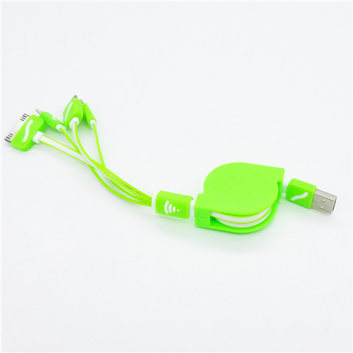 4 in 1 3.0 Cord Retractable USB Cable Charging Phone Data Cable For IOS iPhone And Android Phone