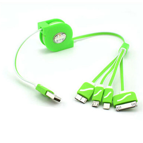 4 in 1 3.0 Cord Retractable USB Cable Charging Phone Data Cable For IOS iPhone And Android Phone