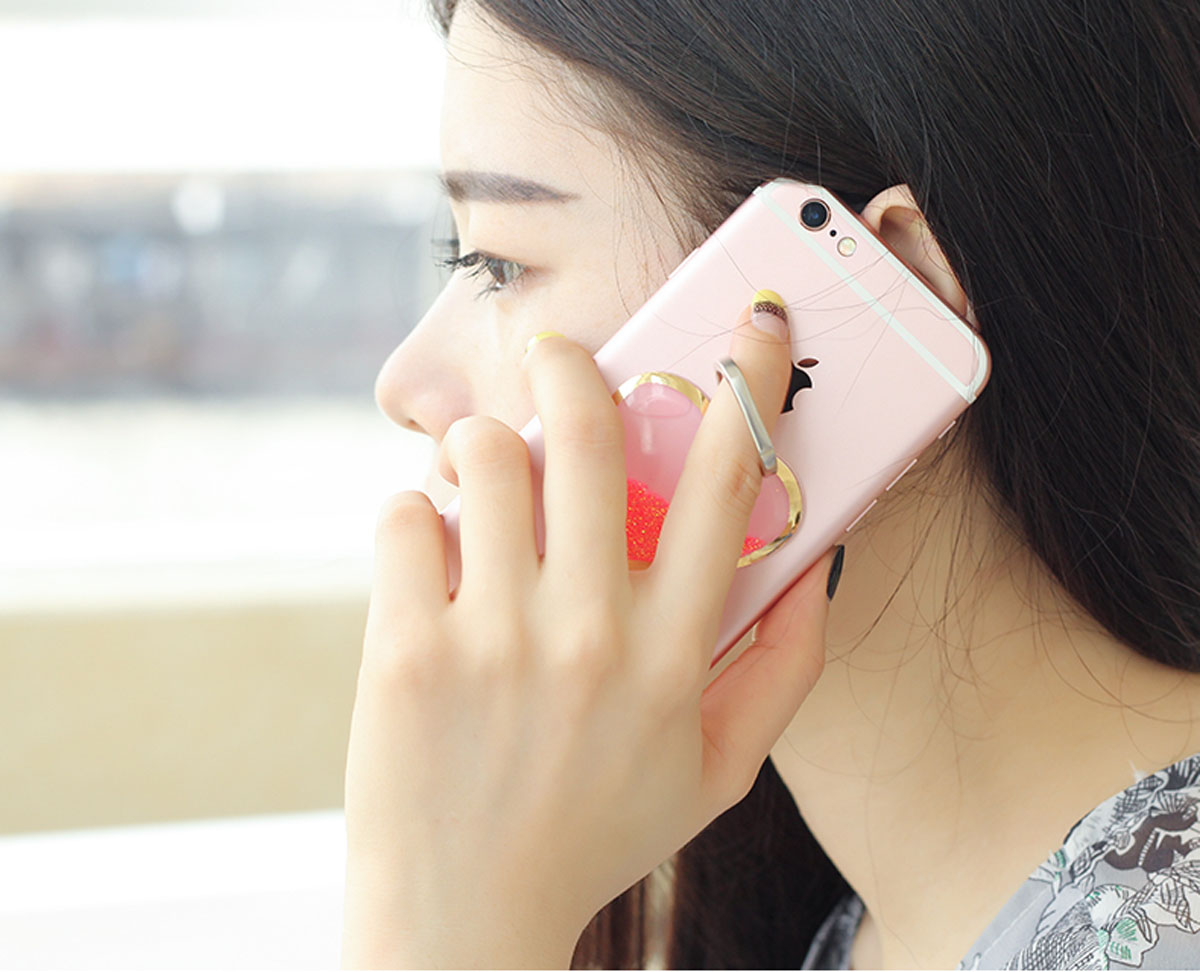360 Degree Finger Ring Mobile Phone Smartphone Love the Quicksand Stand Holder