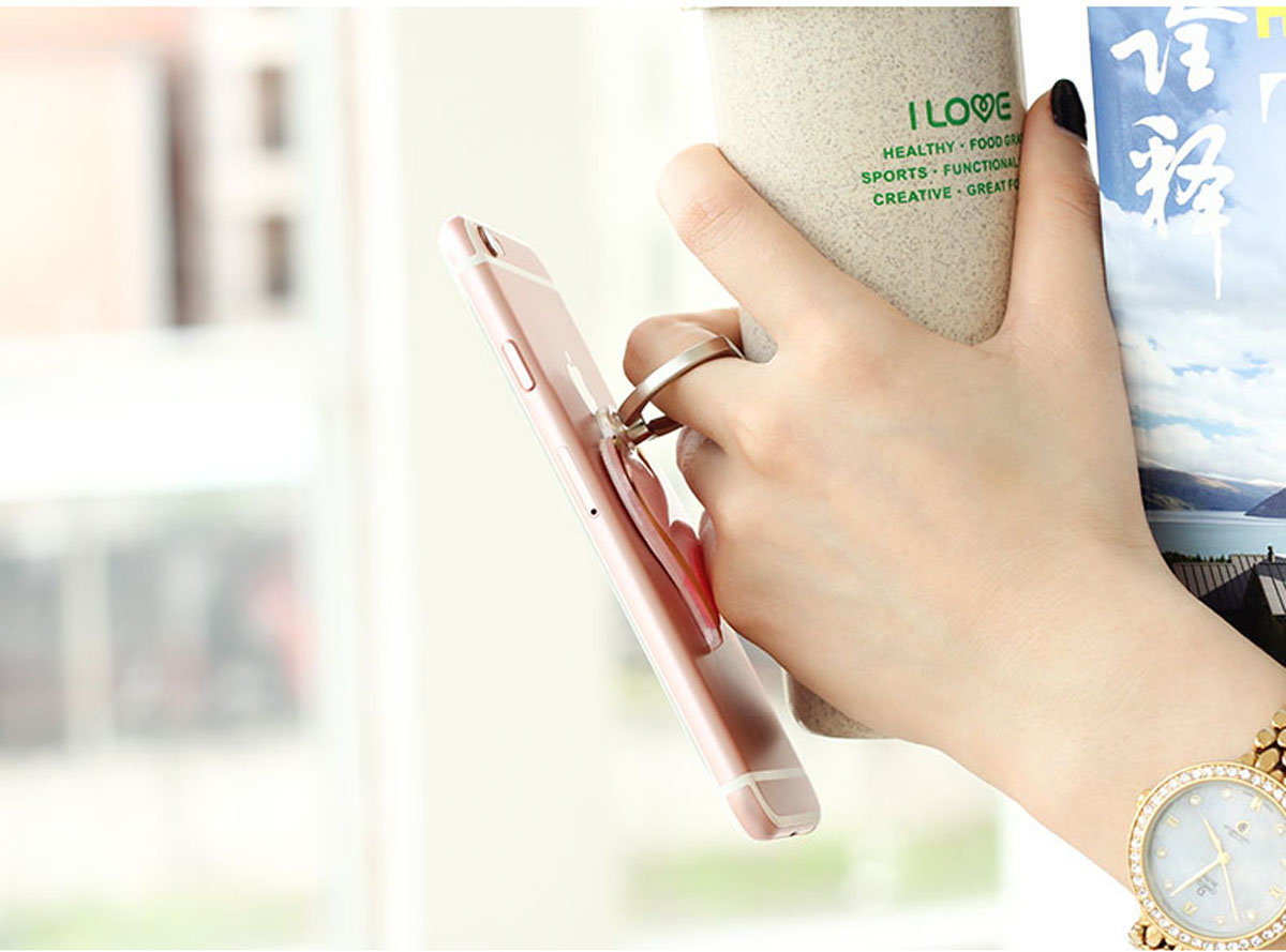 360 Degree Finger Ring Mobile Phone Smartphone Love the Quicksand Stand Holder