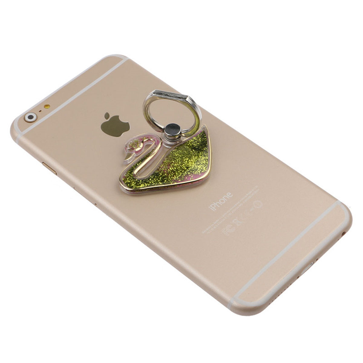 360 Degree Universal Quicksand Swan Finger Ring Stand Buckle Mobile Cell Phone Holder