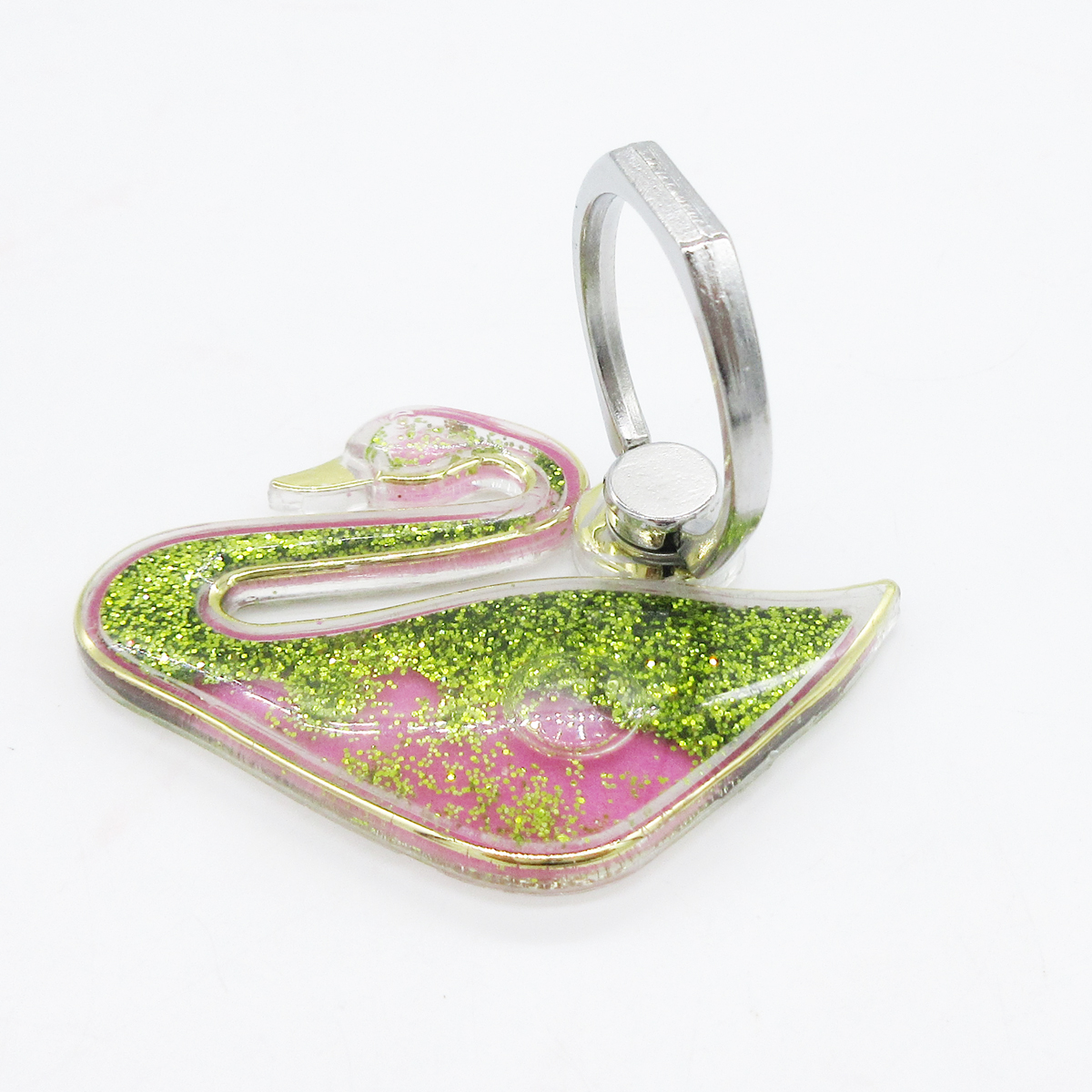 360 Degree Universal Quicksand Swan Finger Ring Stand Buckle Mobile Cell Phone Holder