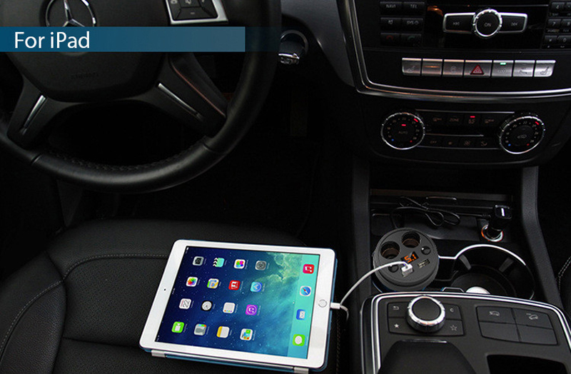 Cup Car Charger Multi-function Display Voltage  2 USB Car-charger  Cigarette Lighter Splitter