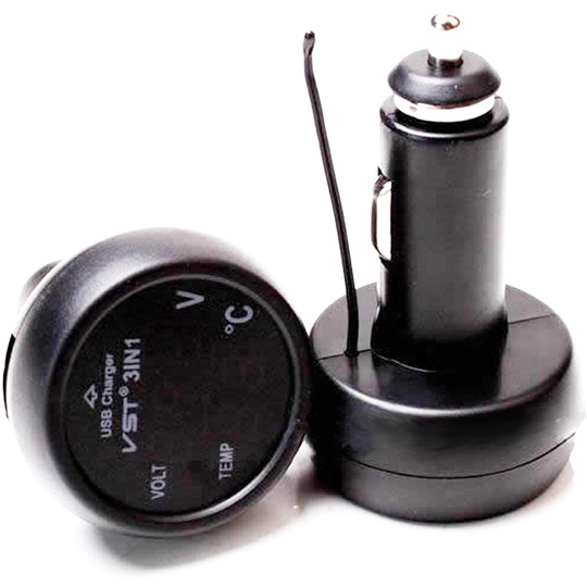 Car USB Charger Thermometer Voltage Meter Monitor Cigarette Lighter  Charger for Phone