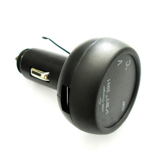 Car USB Charger Thermometer Voltage Meter Monitor Cigarette Lighter  Charger for Phone