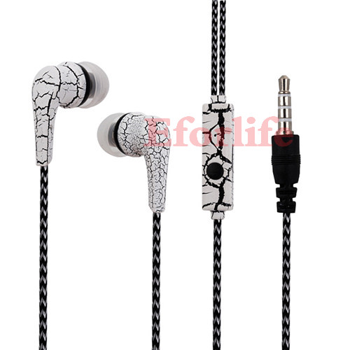 Crack Earphone 3.5MM Cloth Rope Super Bass Music Earphones In-ear Stereo Drive-by-wire Earphones