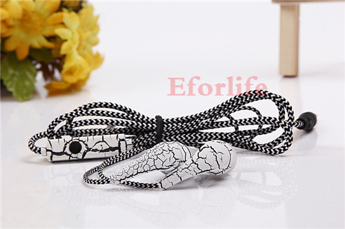 Crack Earphone 3.5MM Cloth Rope Super Bass Music Earphones In-ear Stereo Drive-by-wire Earphones