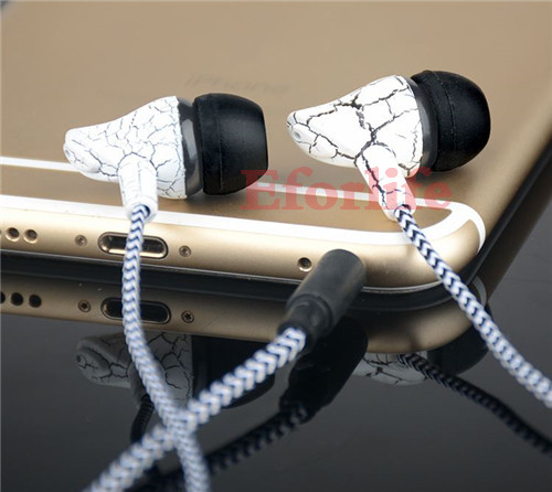 Crack Earphone 3.5MM Cloth Rope Super Bass Music Earphones In-ear Stereo Drive-by-wire Earphones