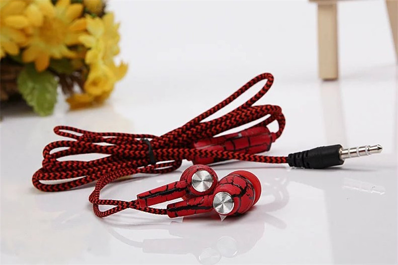 Crack-style Earphone Stereo Music Wire Headsets with Micro for iPhone/HTC/Xiaomi/Meizu/Sony