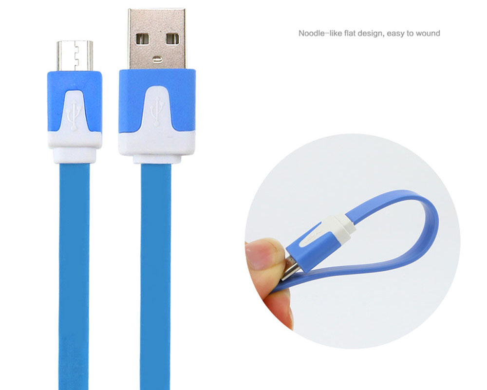 Micro Portable 2M USB Cable Metal Head Charging Data Cable For Android Mobile Phone