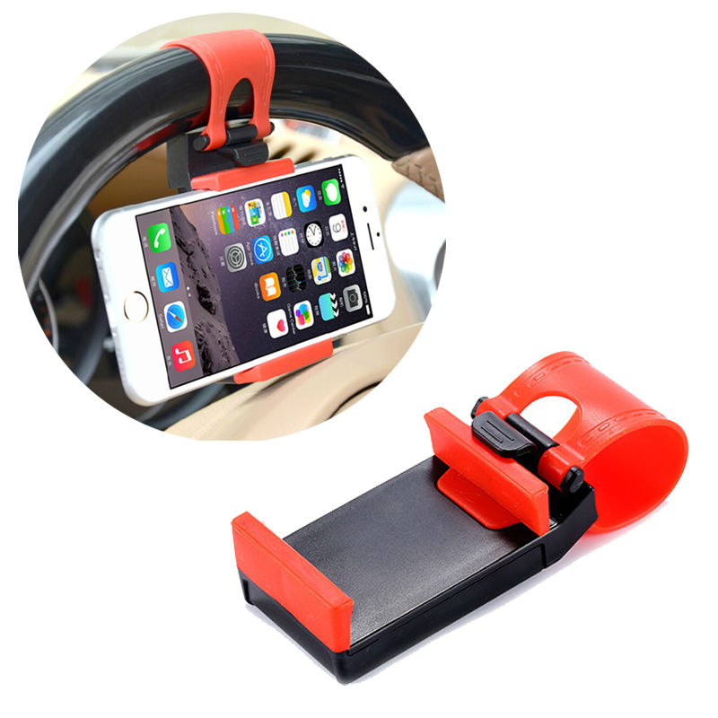 Cellphone Holder Car Steering Wheel Mount  Pad Adjustable Holder with Clip for 55mm-85mm Devices