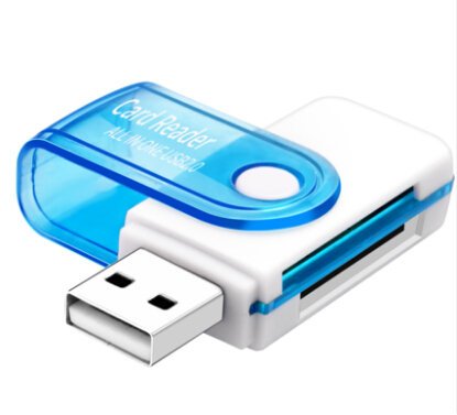 Multi-Function USB Card Reader Rotatable Memory Card Reader  4 in 1 SD TF MS M2 Memory Card