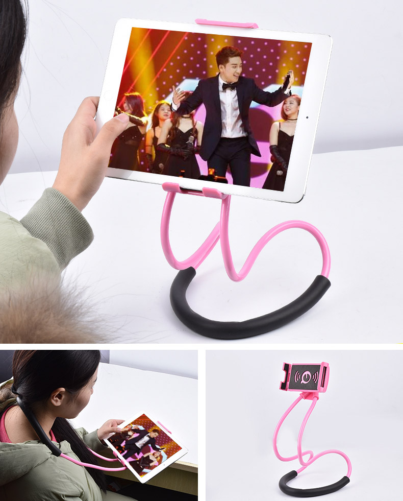 Lazy Bracket Universal 360° Rotation Flexible Phone Selfie Holder Neck Bed Mount Anti-skid for Phone