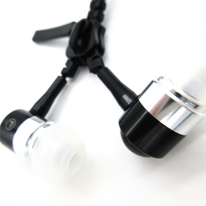 Zipper-style Metal In-ear Stereo Music Earphone Headset With Mic Excellent sound Earbuds