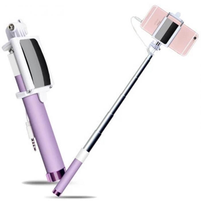 3.5MM AUX Universal Phone Selfie Stick  Mini Foldable Tripod Mirror Wired Selfie Sticks