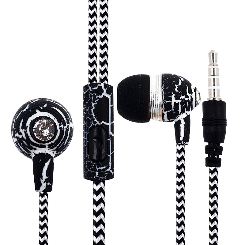 3.5mm In-ear Braided Wire Subwoofer Headset Crack for MP3/MP4/Xiaomi/Samsung