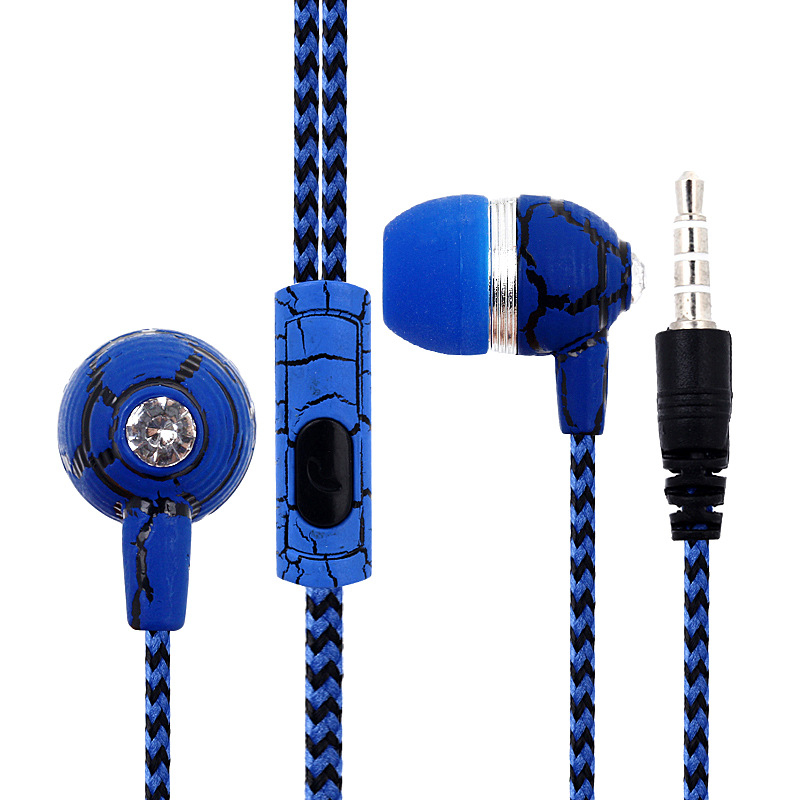 3.5mm In-ear Braided Wire Subwoofer Headset Crack for MP3/MP4/Xiaomi/Samsung