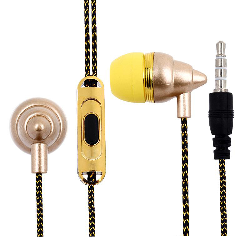 3.5MM Cloth Rope Heavy Bass Music Earphones for MAC/PC/DVD/MP3