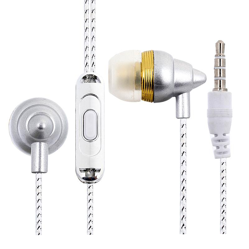 3.5MM Cloth Rope Heavy Bass Music Earphones for MAC/PC/DVD/MP3