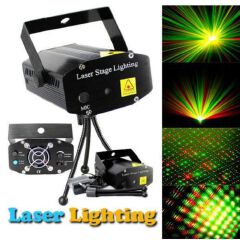 Mini LED Laser Projector Christmas Decorations Laser Disco Light Laser Light Dj Voice-activated DJ Disco Xmas Party Club Light WOEDB