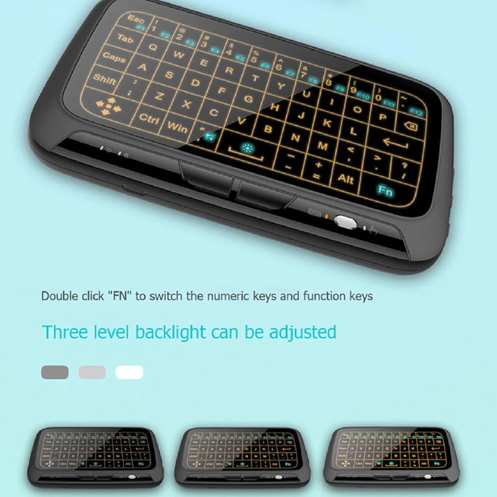 QWERTY Virtual Keyboard 5.3inch Large-size 2.4GHz Wireless Full Panel Touchpad Backlight for Android Google TV Box Laptop Tablet