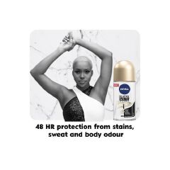 OFFER!!!(PACK OF 2)NIVEA Black & White Silky Smooth Anti-perspirant Roll on 50ml -designed to protect your clothes from white marks and yellow staining so that black tops stay black & white stay white