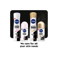 OFFER!!!(PACK OF 2)NIVEA Black & White Silky Smooth Anti-perspirant Roll on 50ml -designed to protect your clothes from white marks and yellow staining so that black tops stay black & white stay white