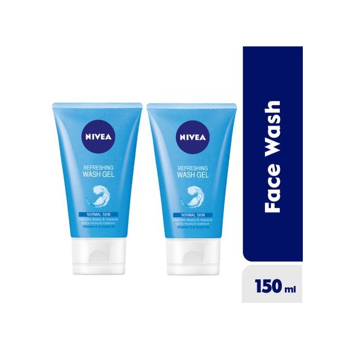 OFFER!!! (PACK OF 2) NIVEA Refreshing Face Wash For Women -150ml,thoroughly yet gently & effectively cleanse skin while supporting it natural moisture balance. Enriched with lotus flower and  Hydra IQ