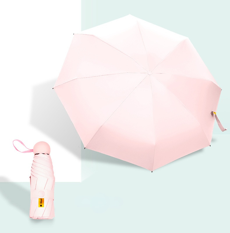 8-Ribs Mini Sun Umbrella Portable Pocket Capsule Umbrella Sun Protection UV Folding Umbrella Parasol with Box