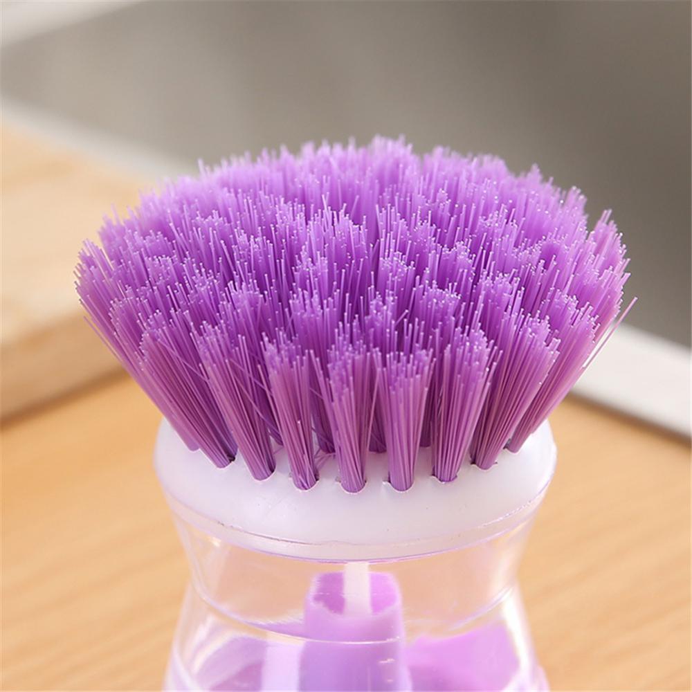 Pot Brush Kitchen Pot Dish Cleaning Brush Automatic Liquid Adding Dishwashing Brush With Liquid Soap Dispenser Kitchen Supplies