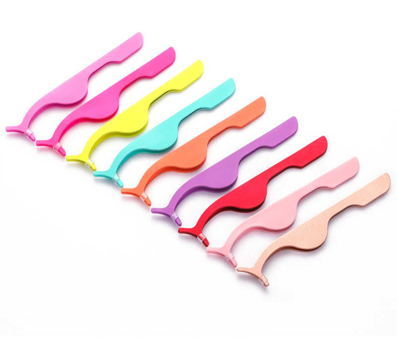 False Eyelash Tweezers Extension Clip T-shape Fake Eyelash Curler Stainless Steel Nipper Tool Fish Tail Clamp Makeup Tools view 3