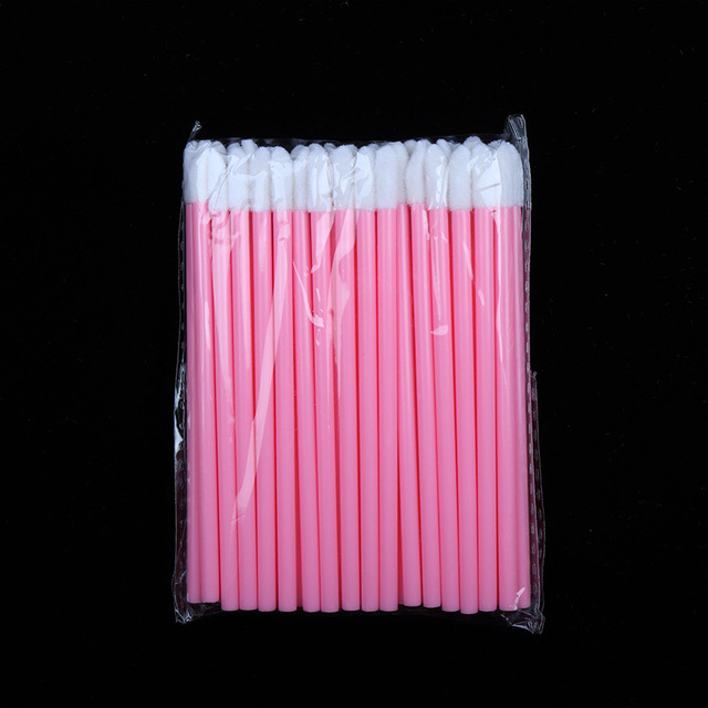 500 Pcs Disposable Hollow Lip Brush Lipstick Lip Glossy Mascara Wands Brush Cleaning Eyelash Extension Cosmetic Makeup Tools