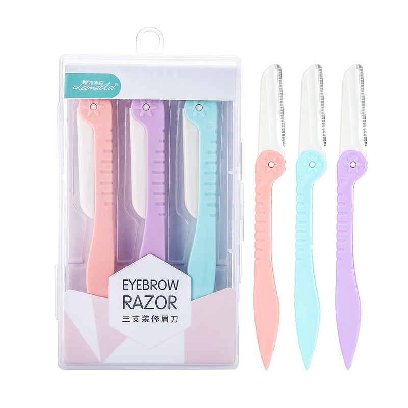 3PCS Folding Eyebrow Trimmer Professional Eye Brow Razor Tattoo Blade Sharper Safer Beauty Tool view 3