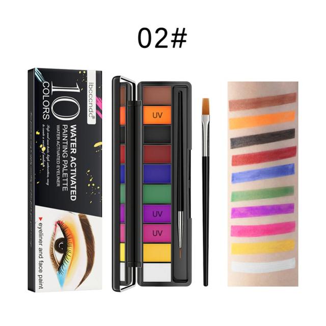 10 Color Body Paint Water Soluble Face Paint Halloween Children DIY Fluorescent Face Paint Fancy Dress Beauty Palette