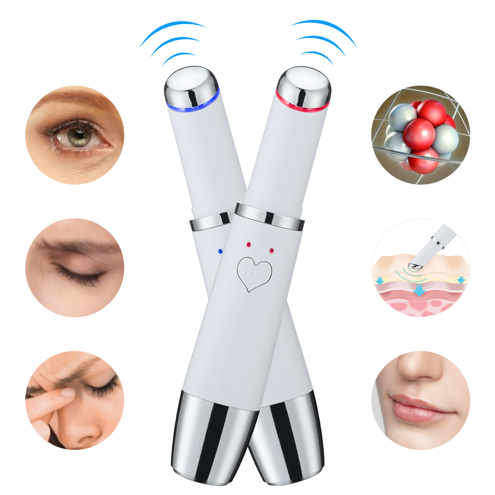 Electric Eye Massager Vibration Heated Eye Massage Device For Dark Circles Puffiness Eye Fatigue Removal Wrinkle Eye Care Pen