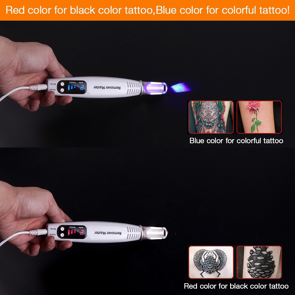 Picosecond Laser Pen Laser Tattoo Removal Machine Blue/Red Light Pigment Tattoo Scar Mole Freckle Removal Dark Spot Remover