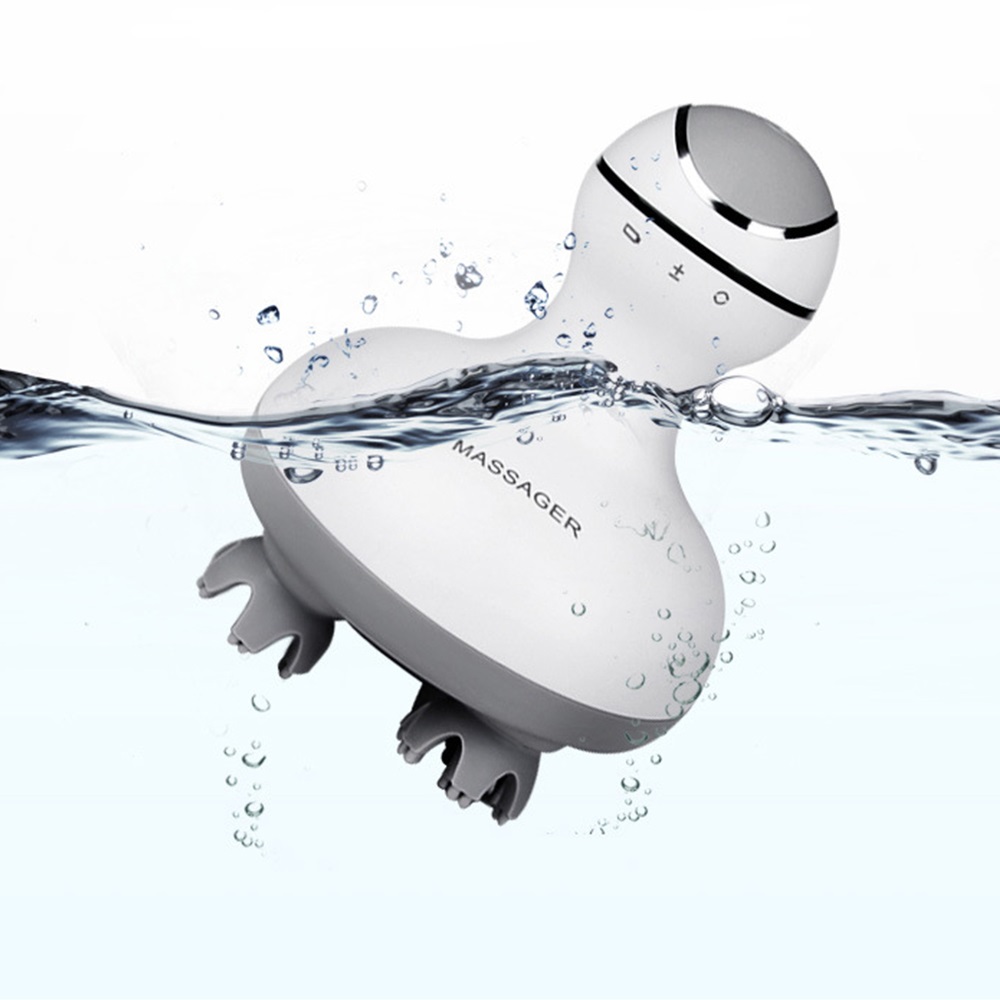 3D Waterproof Electric Head Massager Wireless Scalp Massage Promote Hair Growth Body Deep Tissue Kneading Vibration Roller